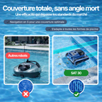 Robot Piscine Sans Fil SAT 30 - Fond, Parois et Ligne d'Eau - 200m²