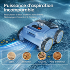 Robot Piscine Sans Fil SAT 20 - Fond, Parois et Ligne d'Eau - 200m²